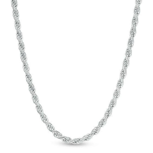 040 Gauge Rope Chain Necklace In Sterling Silver