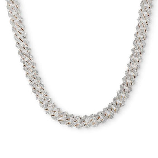1 Ct. T.W. Diamond Square Curb Link Chain Necklace In Sterling